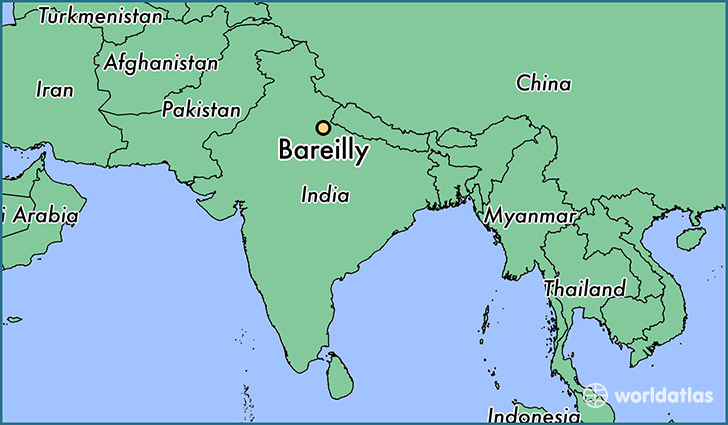 map showing the location of Bareilly