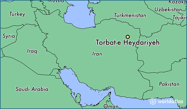 map showing the location of Torbat-e Heydariyeh
