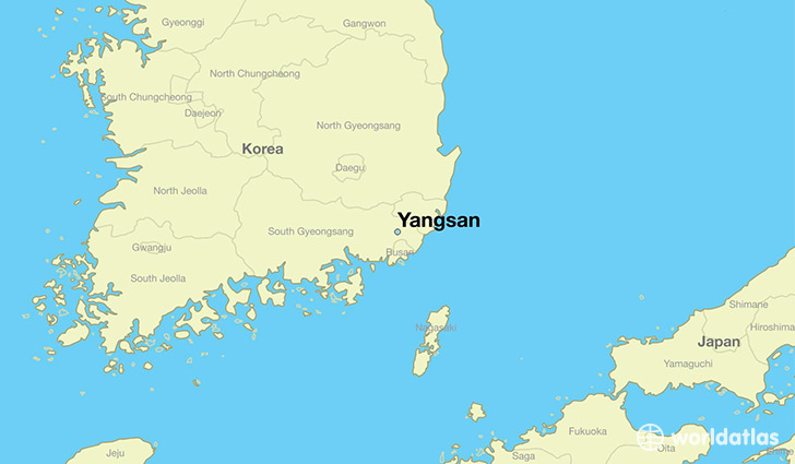 map showing the location of Yangsan