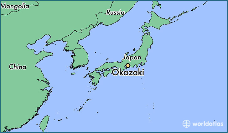 map showing the location of Okazaki