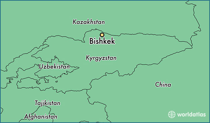 map showing the location of Bishkek