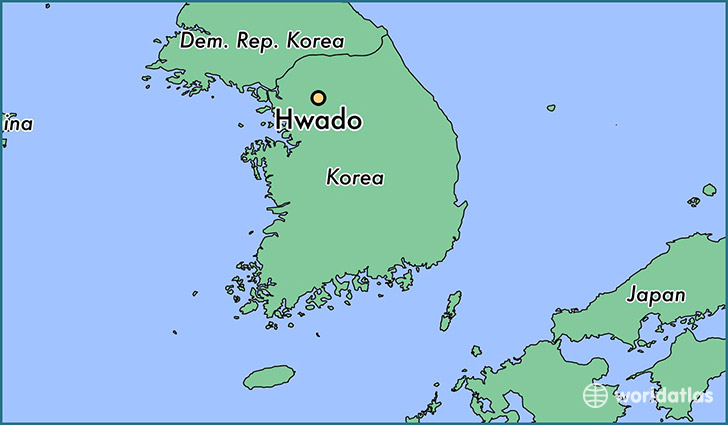 map showing the location of Hwado