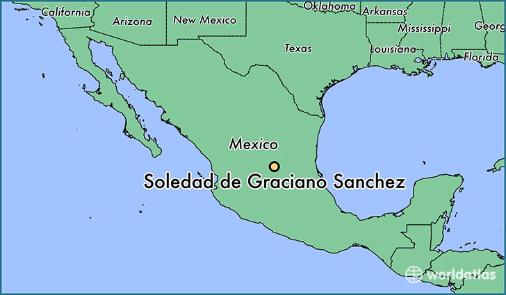 map showing the location of Soledad de Graciano Sanchez