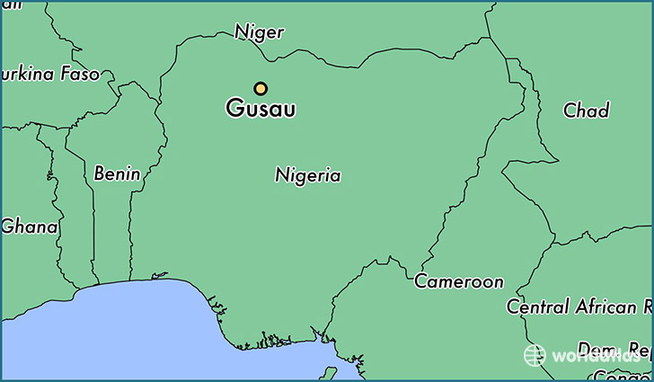 map showing the location of Gusau