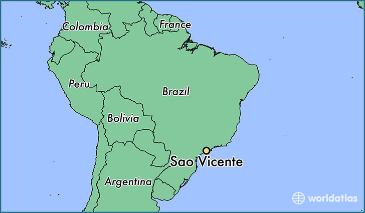 map showing the location of Sao Vicente