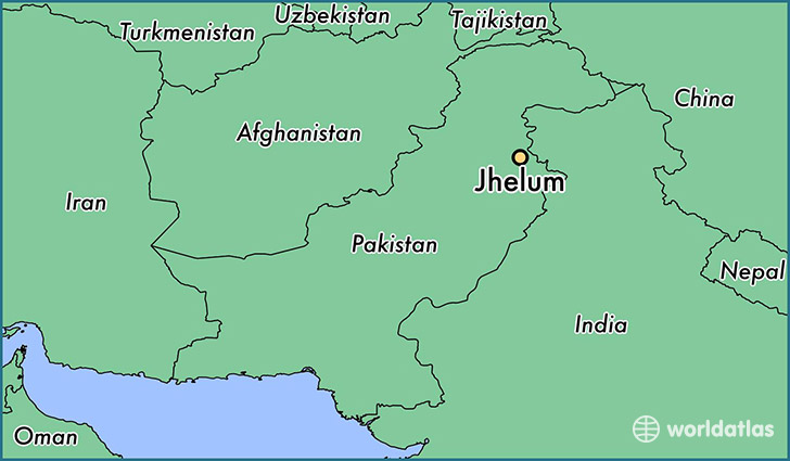 map showing the location of Jhelum