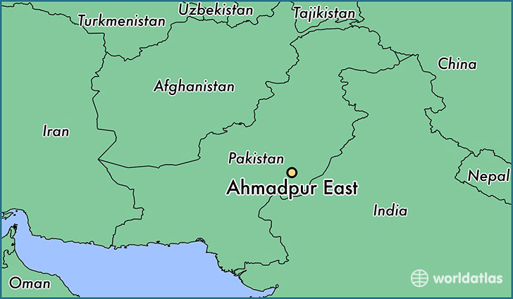map showing the location of Ahmadpur East