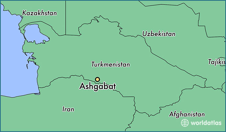 map showing the location of Ashgabat