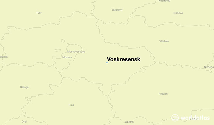 map showing the location of Voskresensk