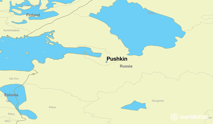 map showing the location of Pushkin