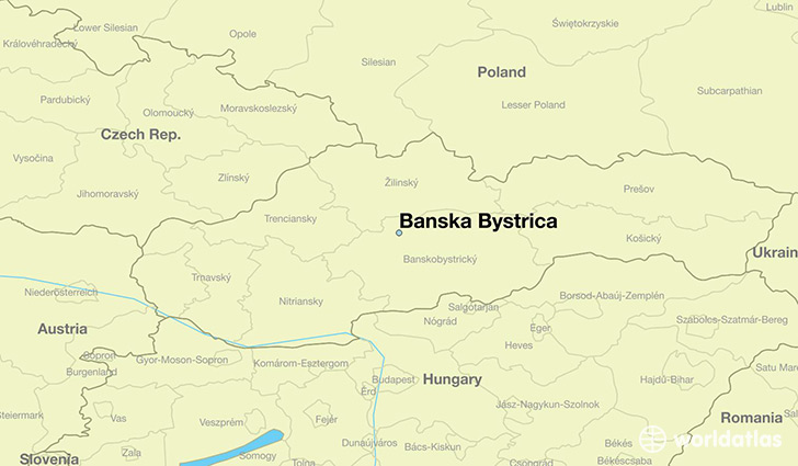 map showing the location of Banska Bystrica
