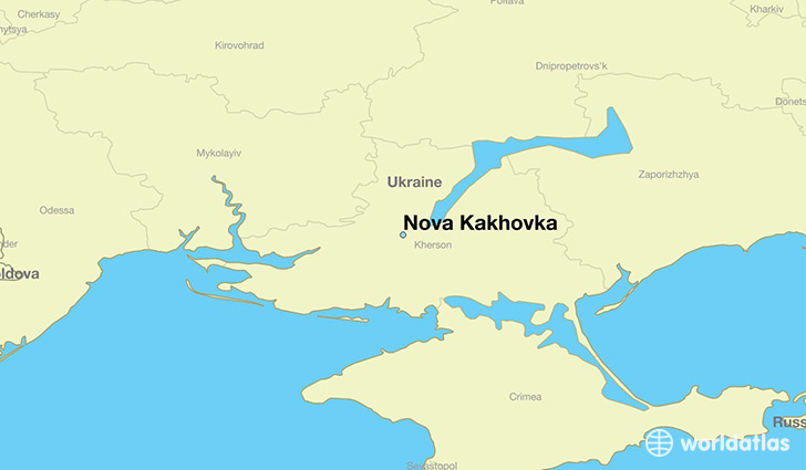 map showing the location of Nova Kakhovka