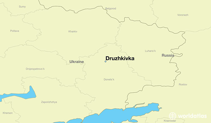 map showing the location of Druzhkivka