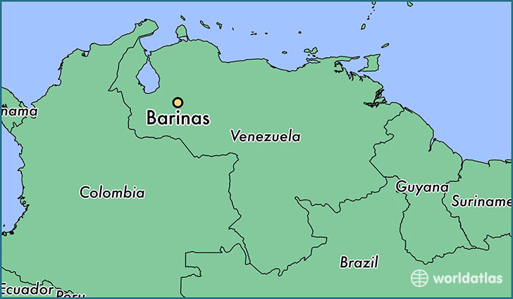 map showing the location of Barinas