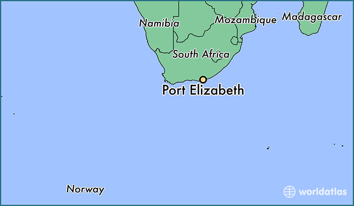 map showing the location of Port Elizabeth