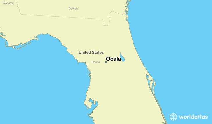 map showing the location of Ocala