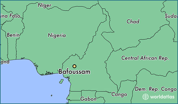 map showing the location of Bafoussam