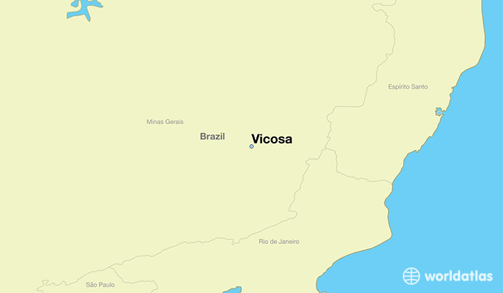 map showing the location of Vicosa
