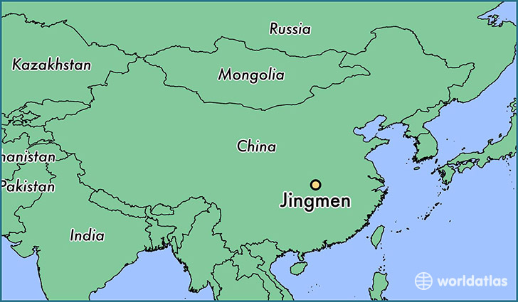 map showing the location of Jingmen