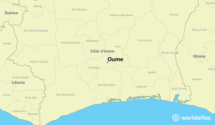 map showing the location of Oume