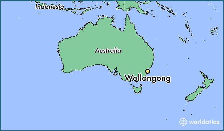 map showing the location of Wollongong
