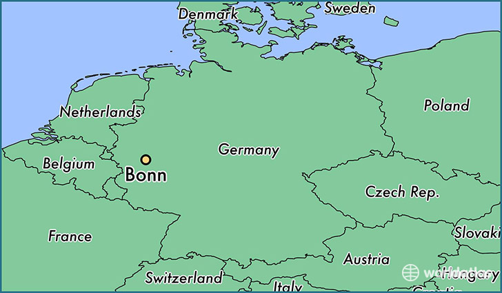 map showing the location of Bonn