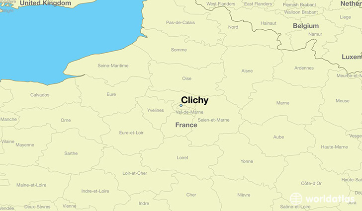 map showing the location of Clichy
