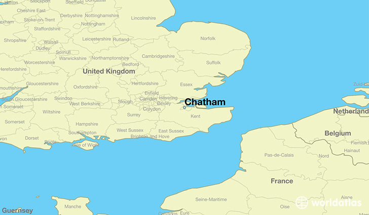 map showing the location of Chatham