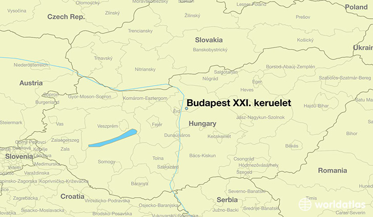 map showing the location of Budapest XXI. keruelet