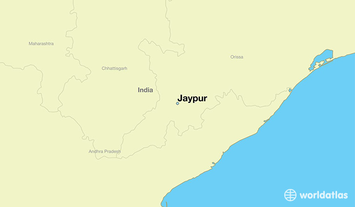 map showing the location of Jaypur