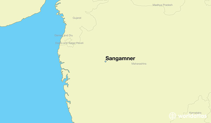 map showing the location of Sangamner