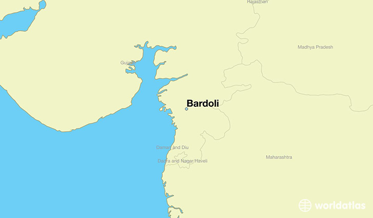 map showing the location of Bardoli