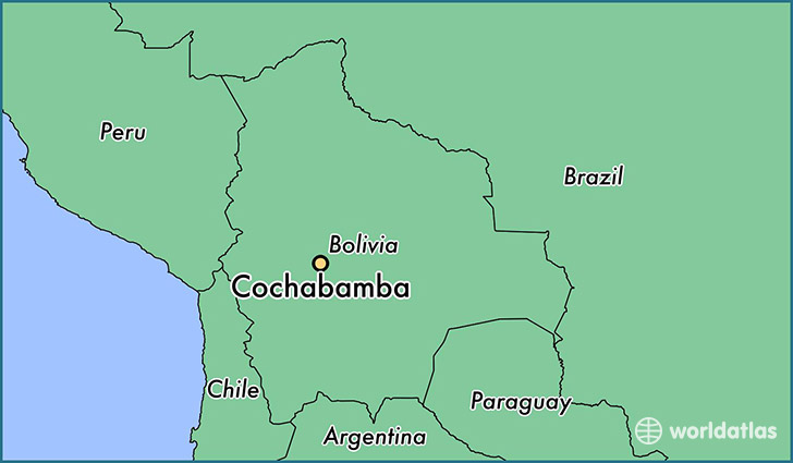 map showing the location of Cochabamba