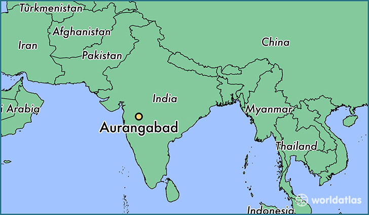 map showing the location of Aurangabad