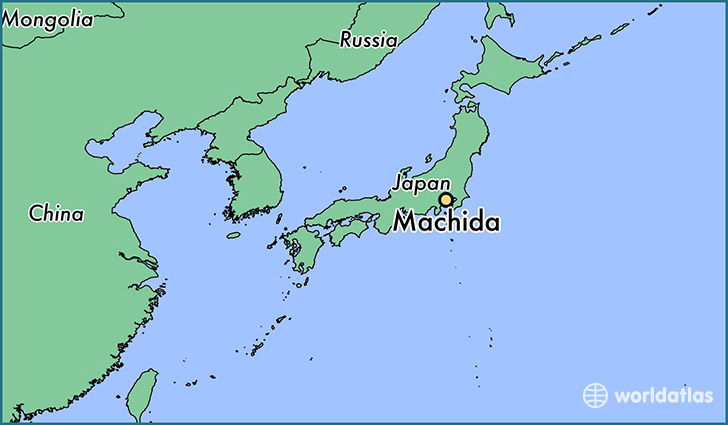 map showing the location of Machida
