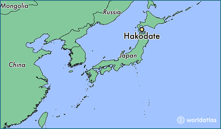 map showing the location of Hakodate