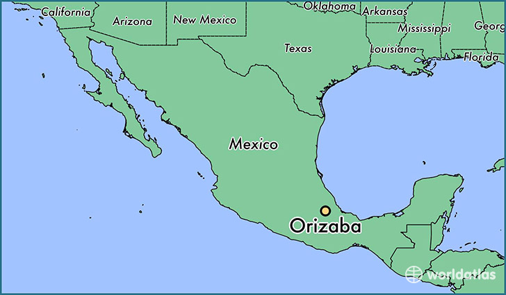 map showing the location of Orizaba