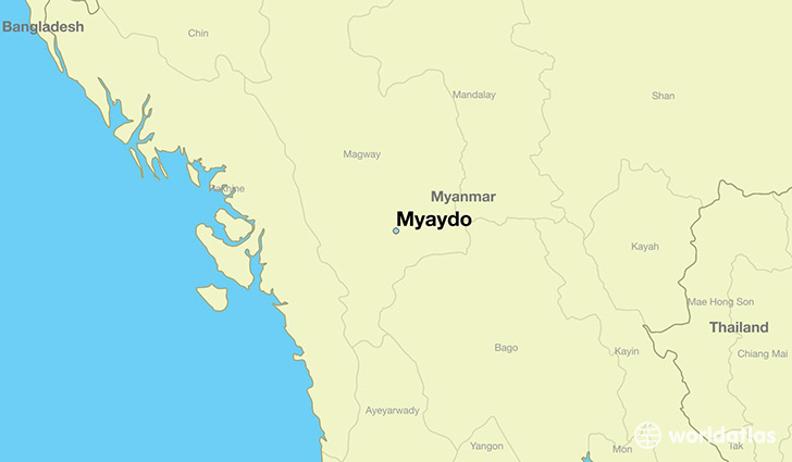 map showing the location of Myaydo