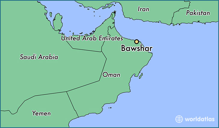 map showing the location of Bawshar
