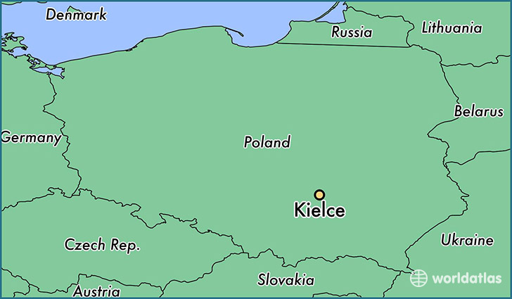 map showing the location of Kielce