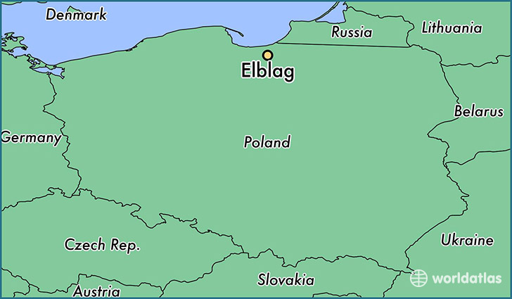 map showing the location of Elblag