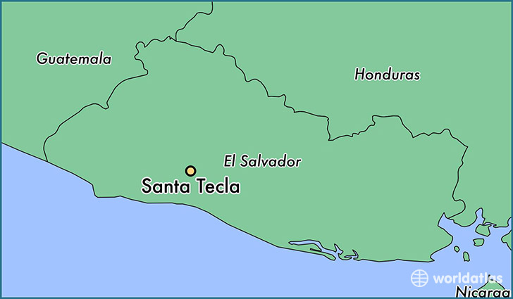 map showing the location of Santa Tecla