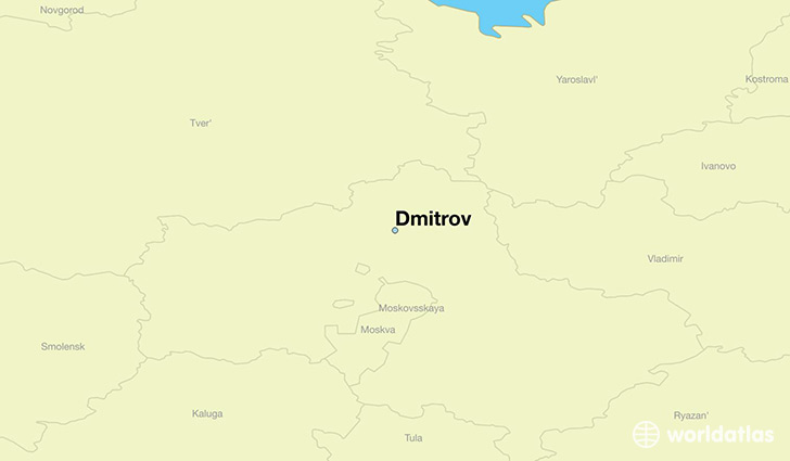 map showing the location of Dmitrov