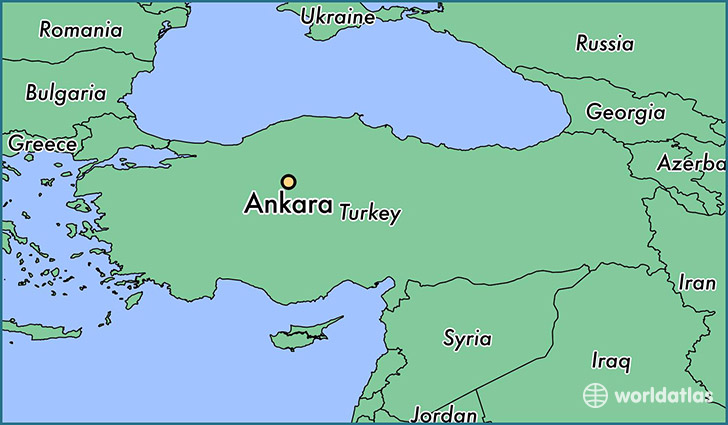 map showing the location of Ankara
