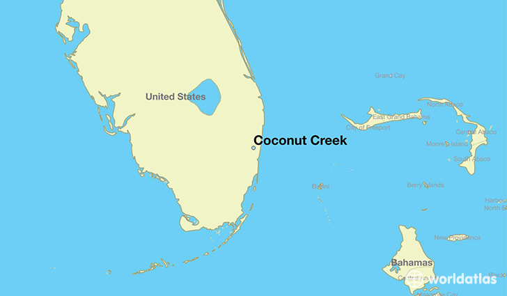 map showing the location of Coconut Creek