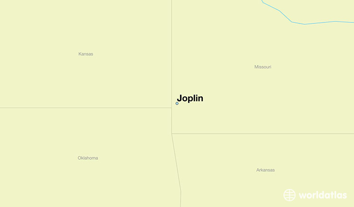 map showing the location of Joplin