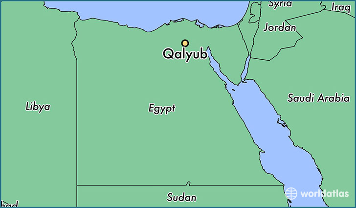 map showing the location of Qalyub