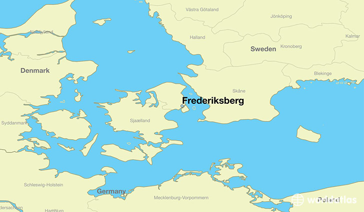 map showing the location of Frederiksberg