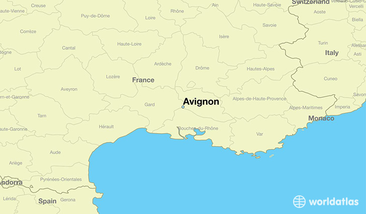 map showing the location of Avignon