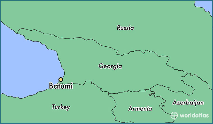 map showing the location of Batumi